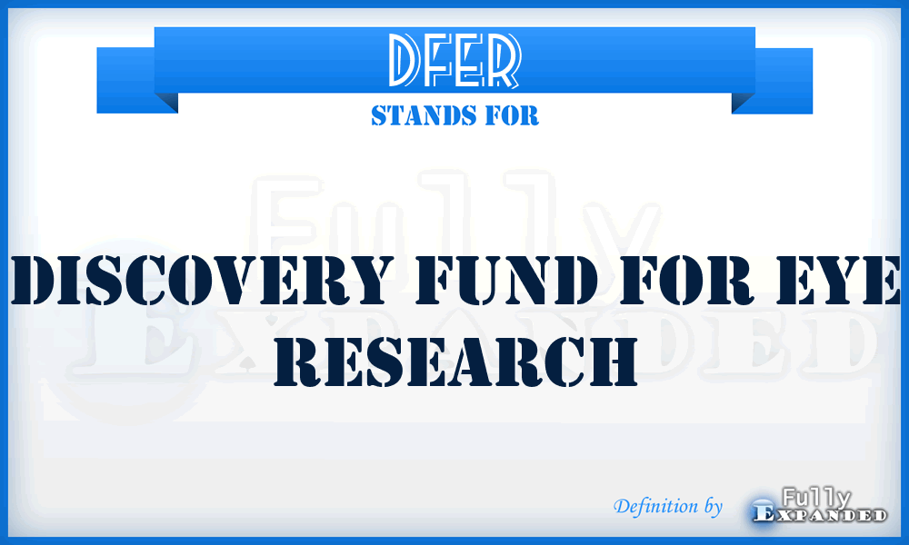 DFER - Discovery Fund for Eye Research