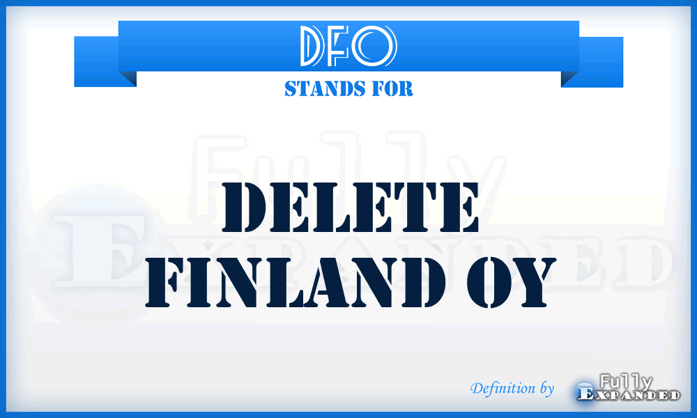 DFO - Delete Finland Oy