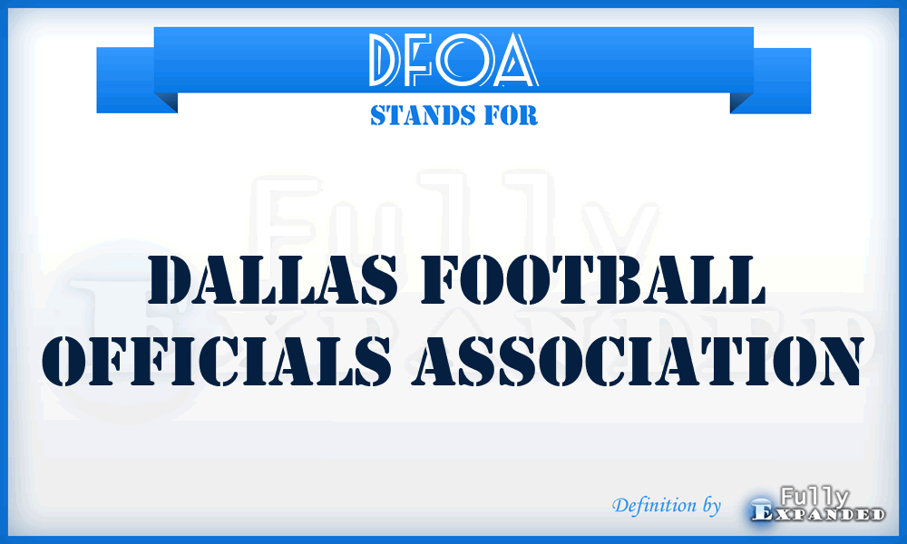 DFOA - Dallas Football Officials Association