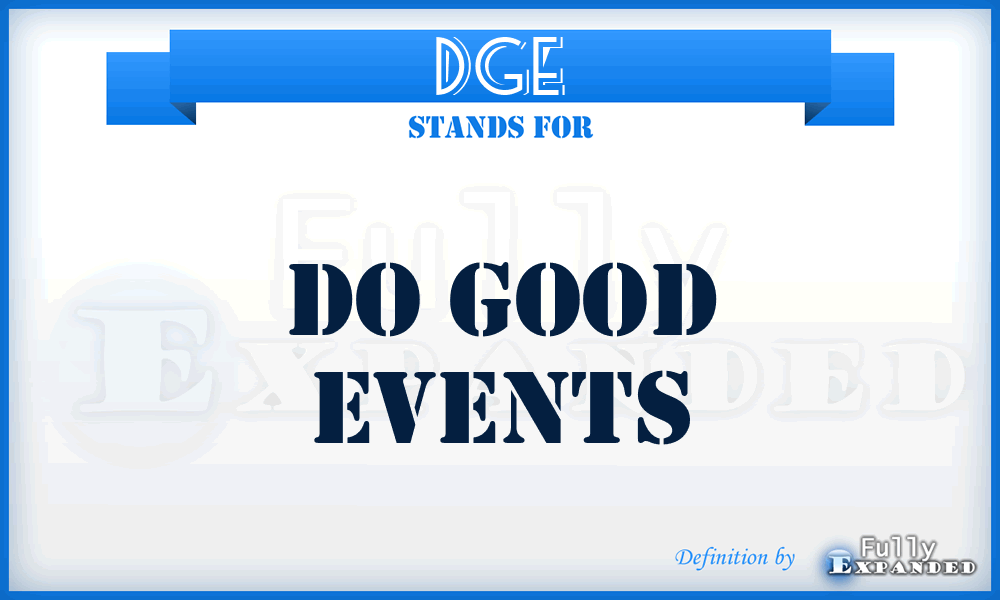 DGE - Do Good Events