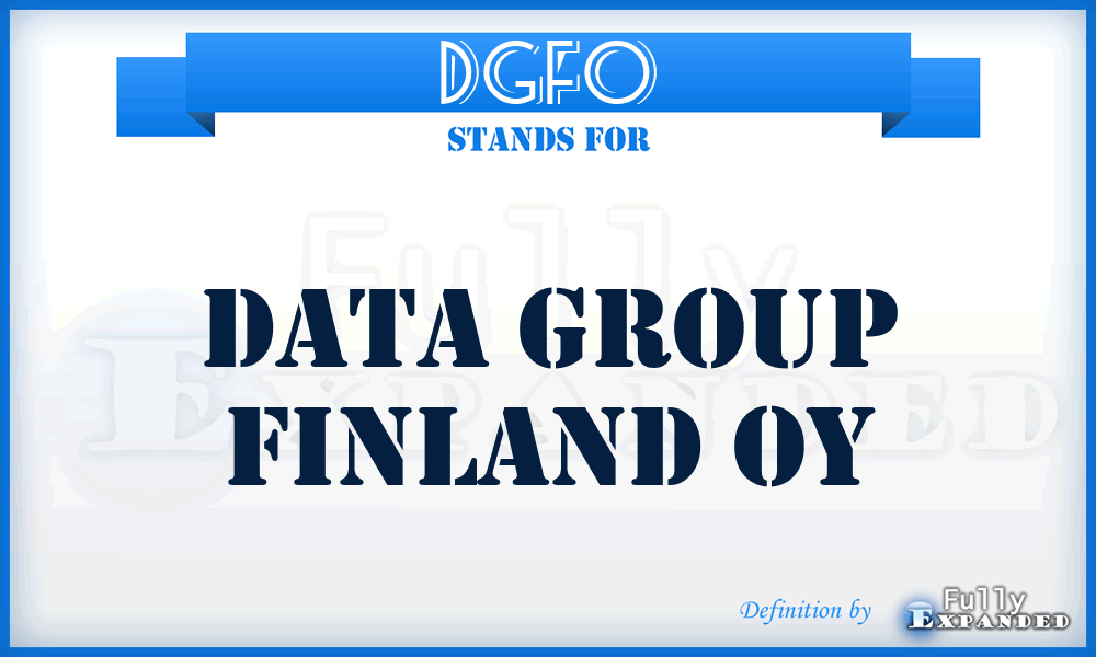 DGFO - Data Group Finland Oy