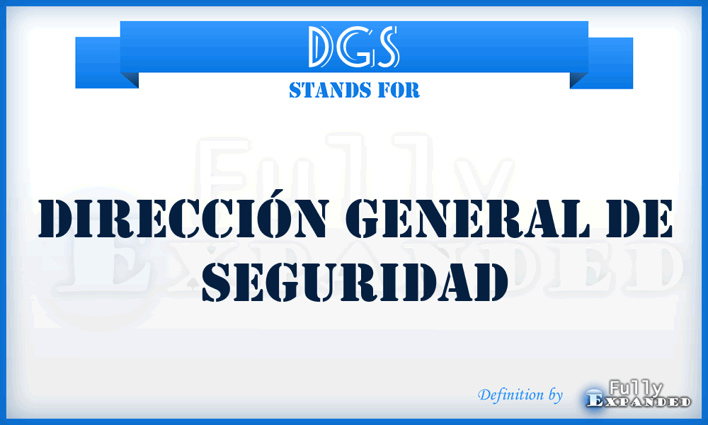 DGS - Dirección General de Seguridad