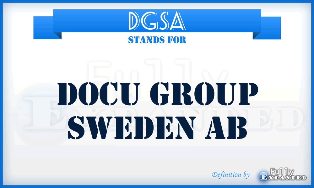 DGSA - Docu Group Sweden Ab
