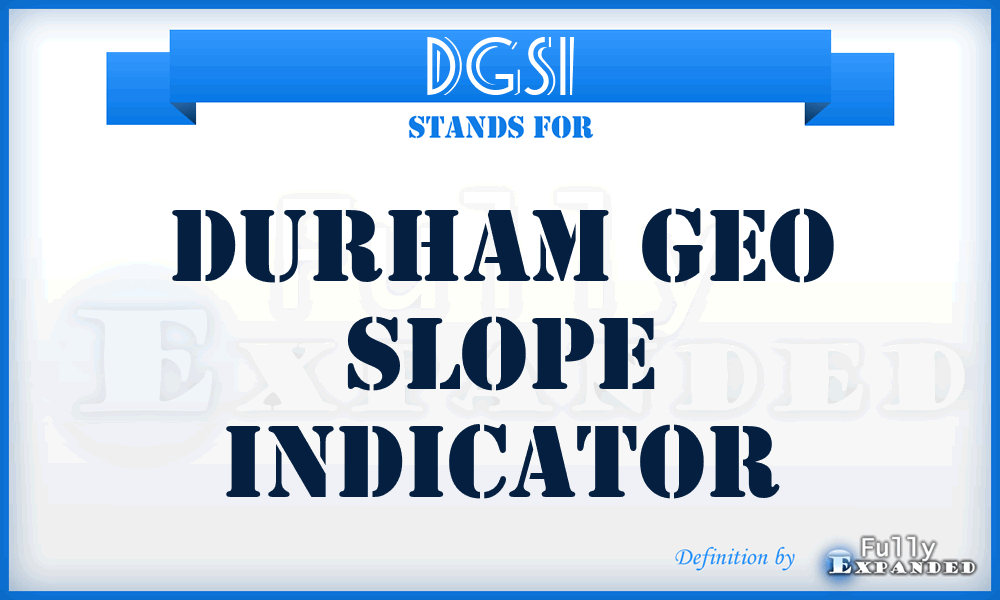 DGSI - Durham Geo Slope Indicator