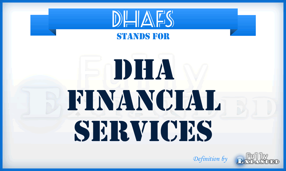 DHAFS - DHA Financial Services