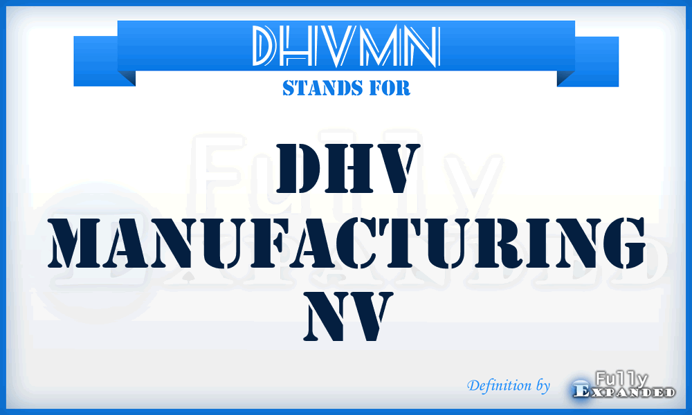 DHVMN - DHV Manufacturing Nv