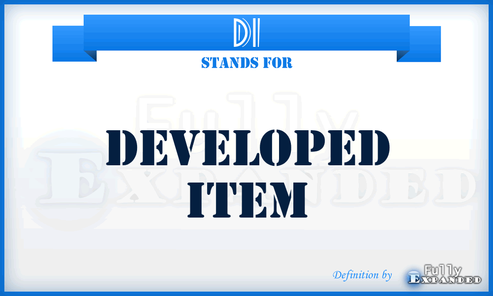 DI - developed item