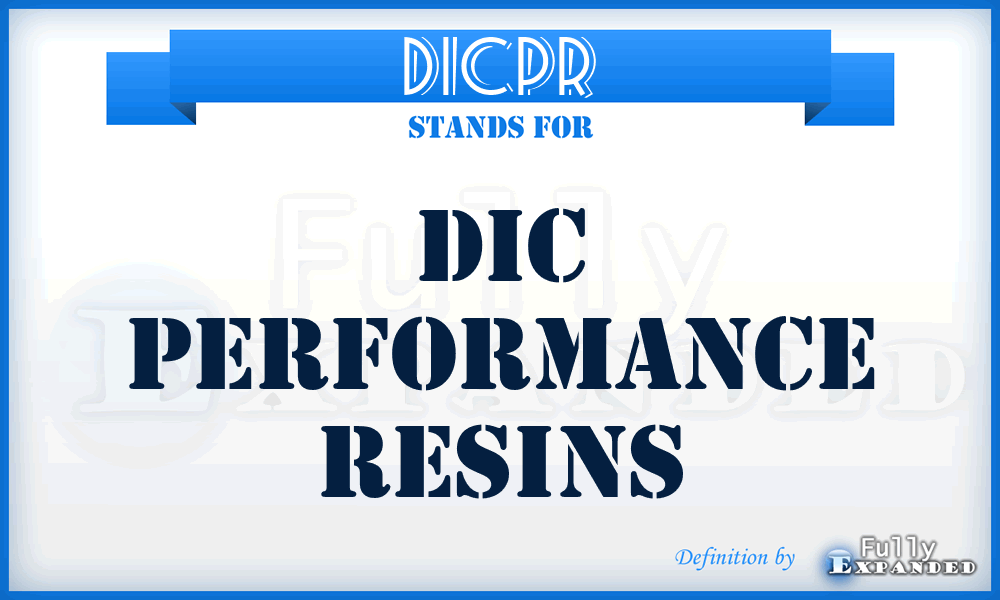 DICPR - DIC Performance Resins