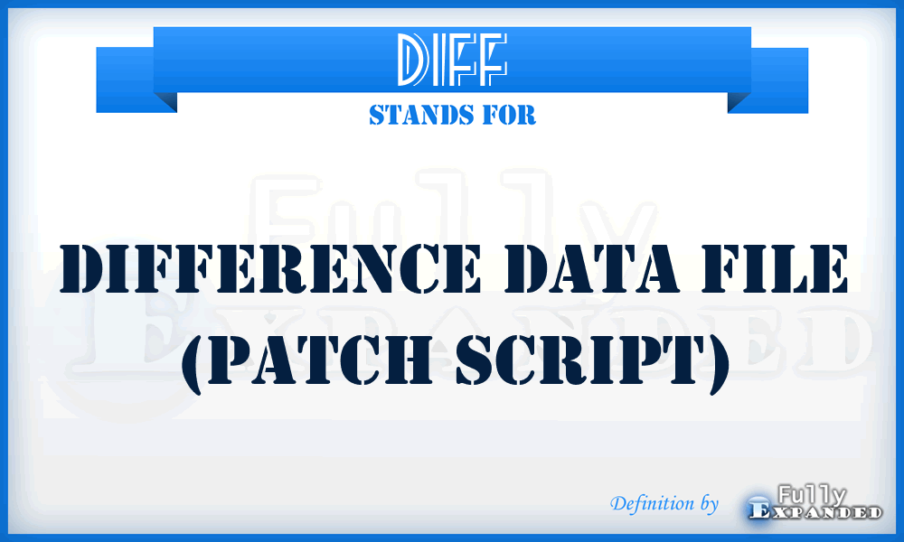 DIFF - Difference data file (Patch script)