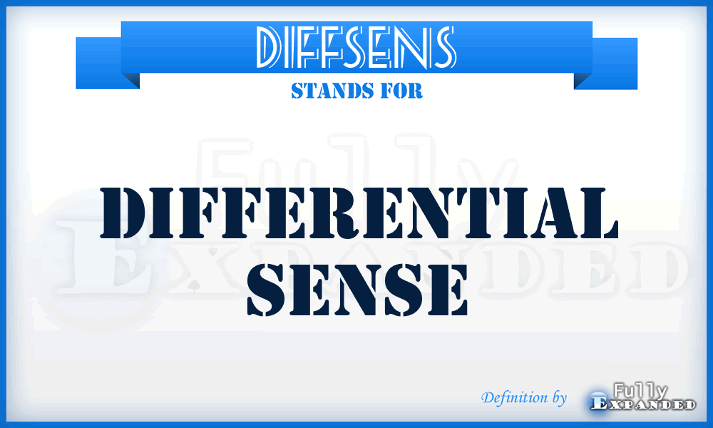 DIFFSENS - differential sense