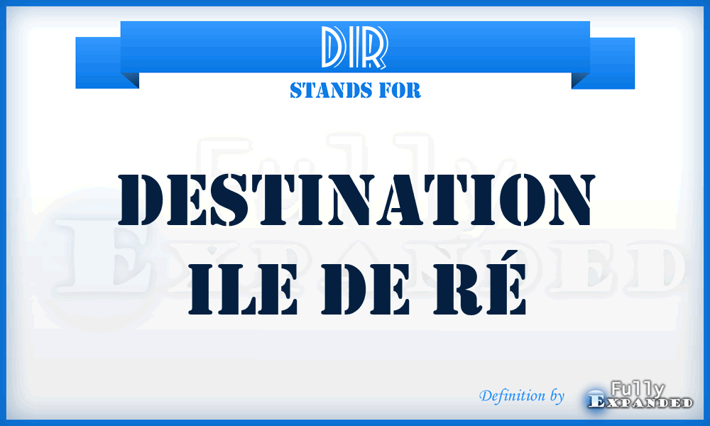 DIR - Destination Ile de Ré