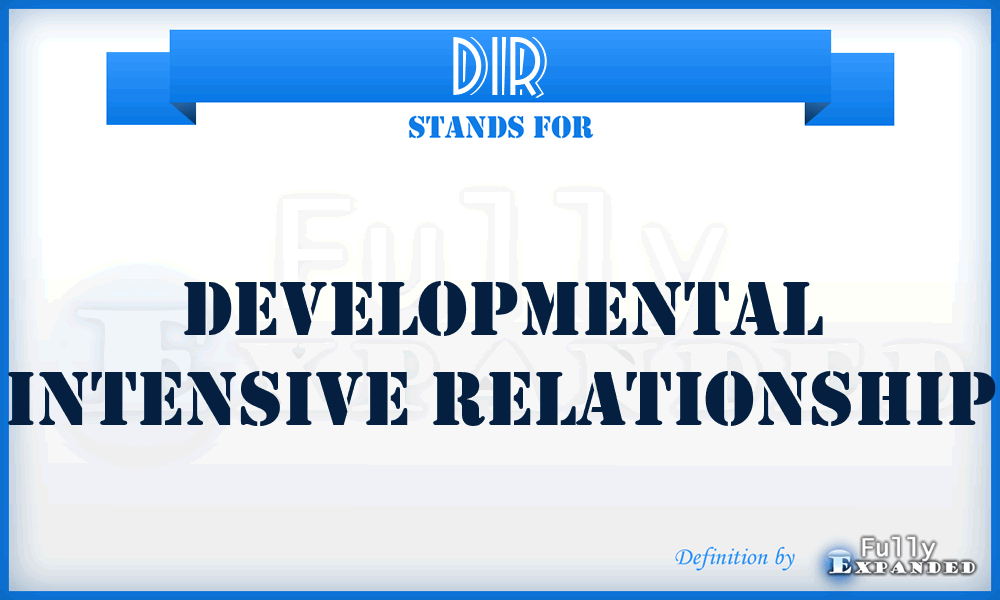 DIR - Developmental Intensive Relationship