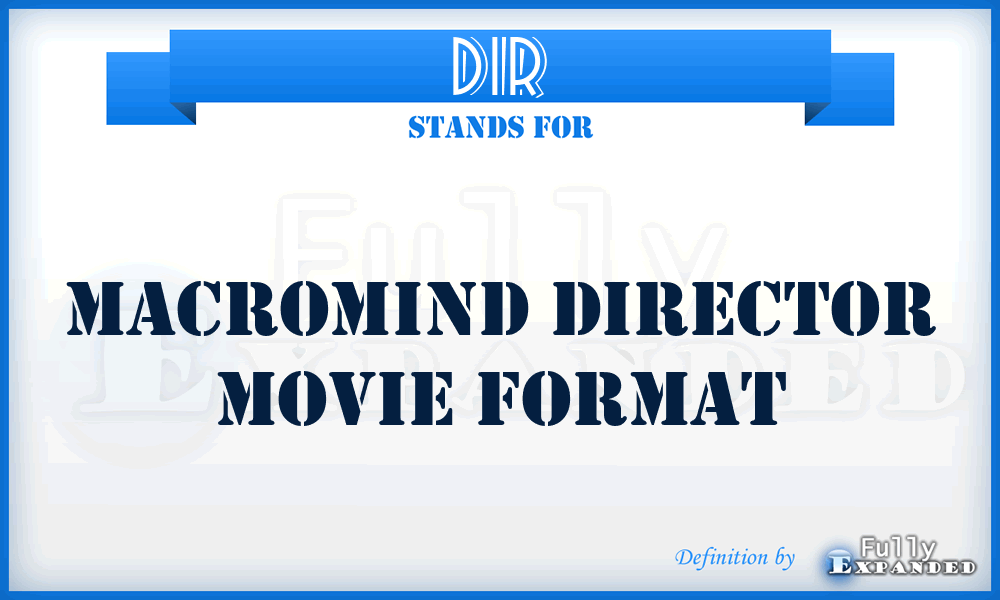DIR - MacroMind Director Movie format