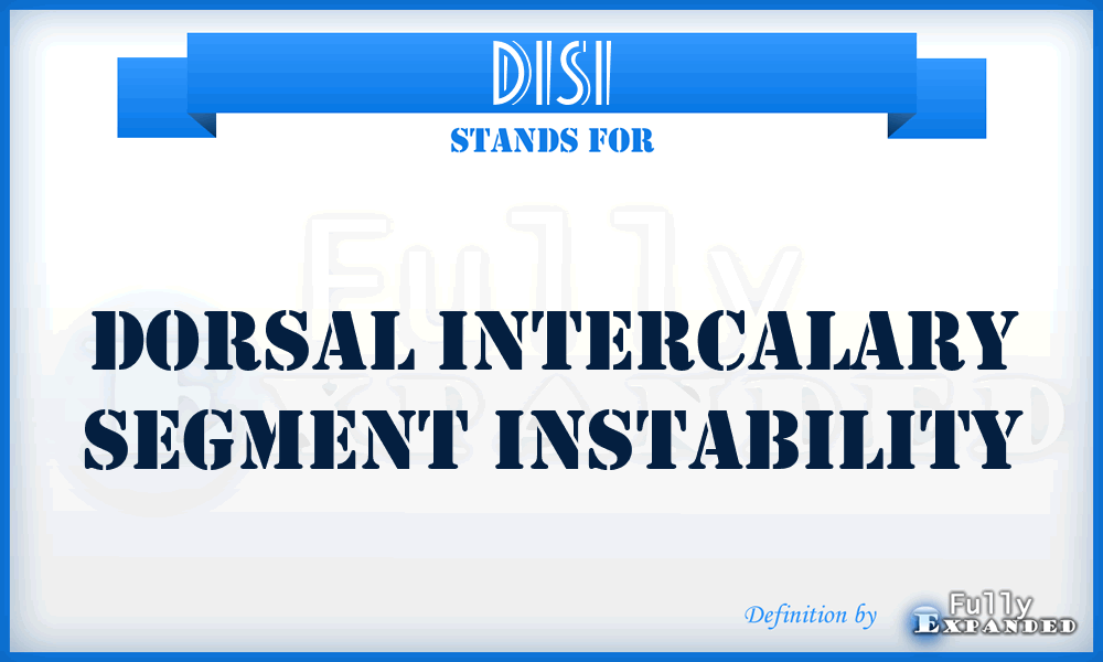 DISI - Dorsal intercalary segment instability