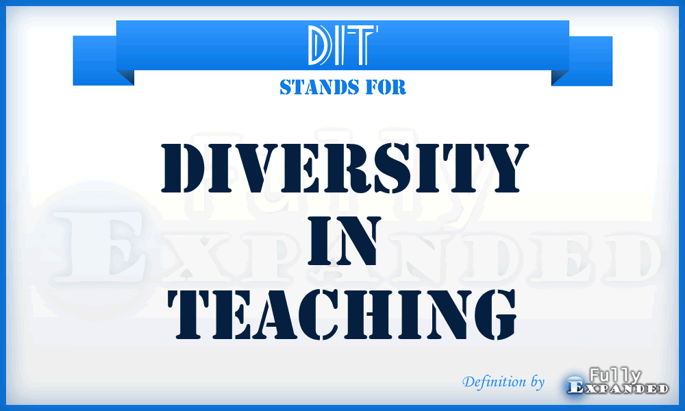 DIT - Diversity In Teaching