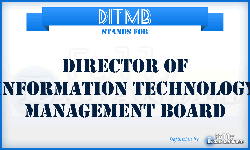 DITMB - Director of Information Technology Management Board