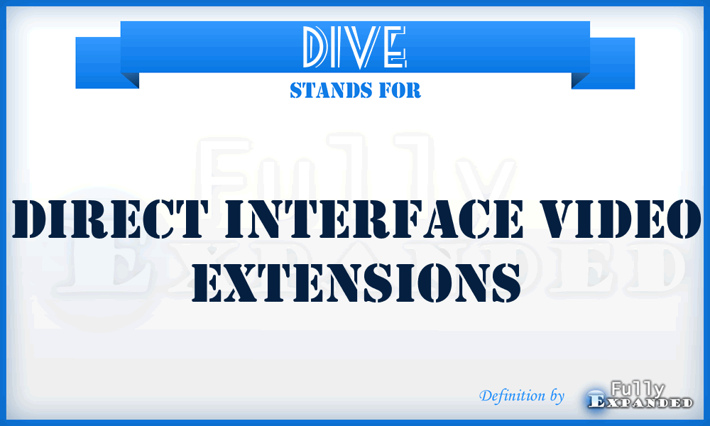 DIVE - Direct Interface Video Extensions
