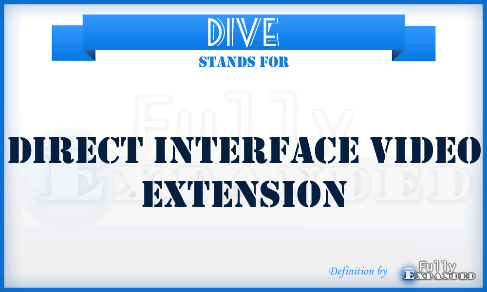 DIVE - direct interface video extension