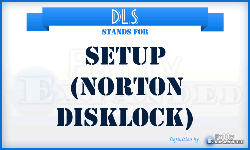 DLS - Setup (Norton Disklock)