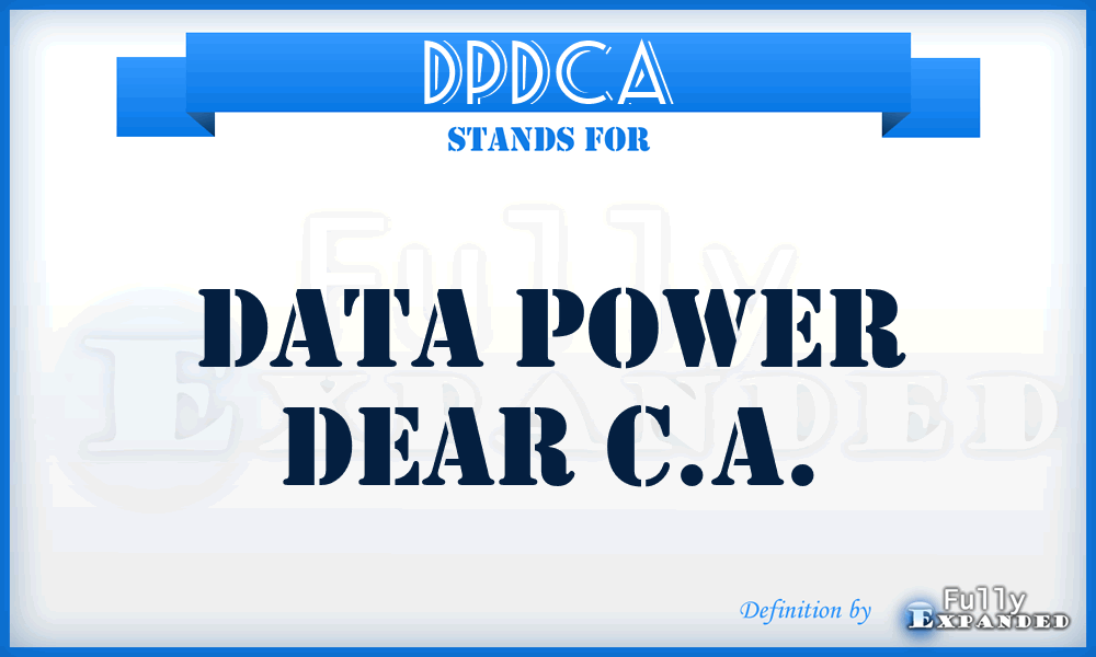 DPDCA - Data Power Dear C.A.