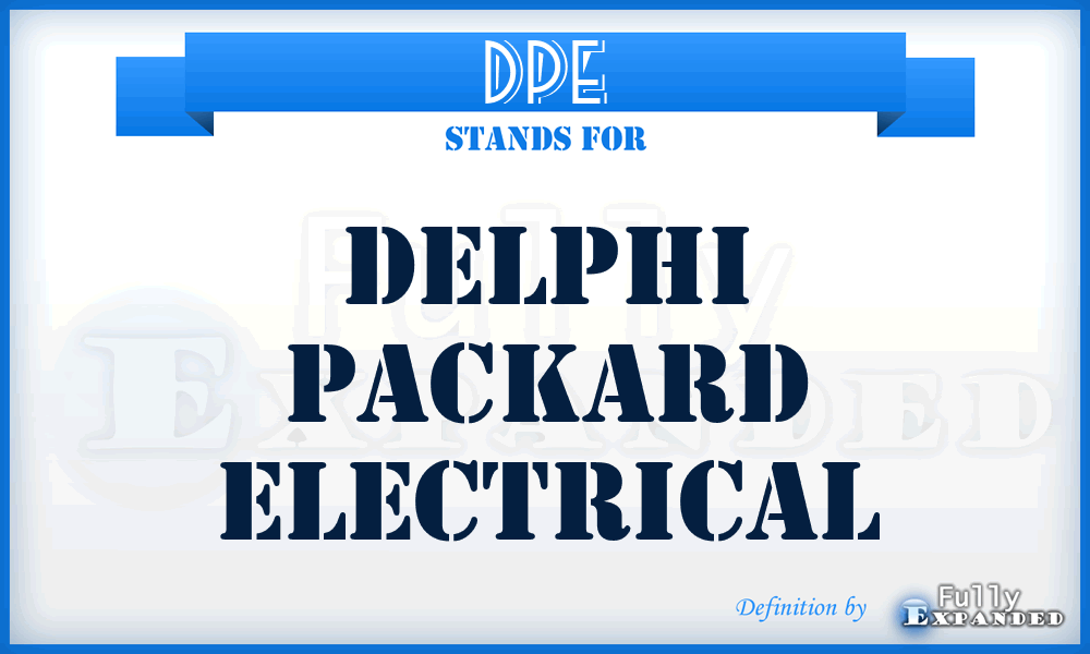 DPE - Delphi Packard Electrical