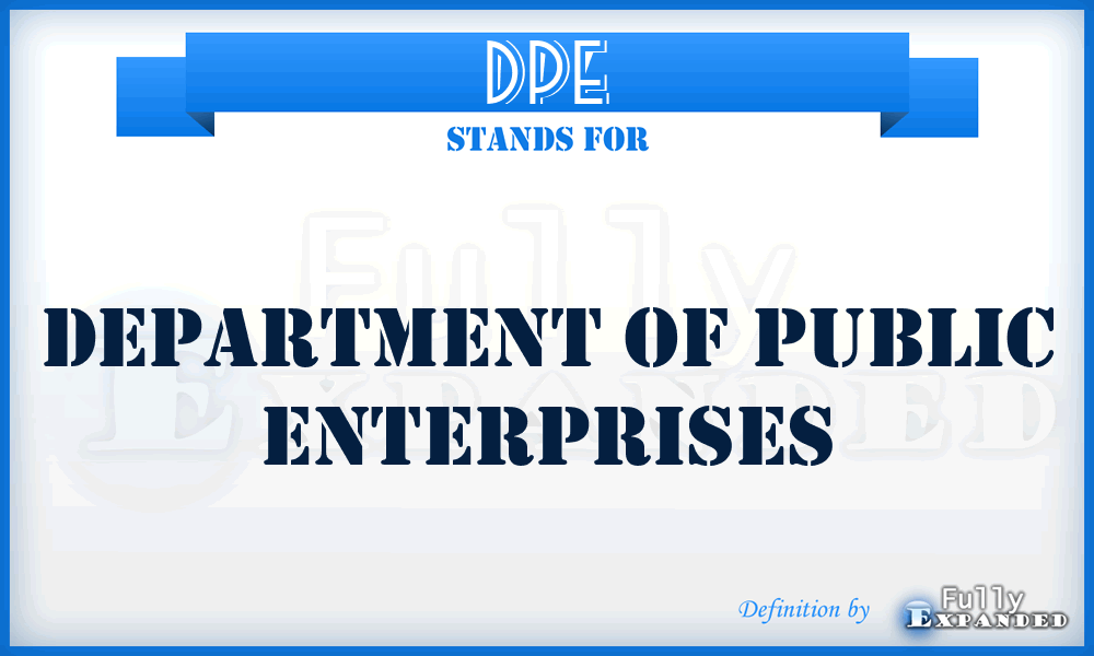 DPE - Department of Public Enterprises