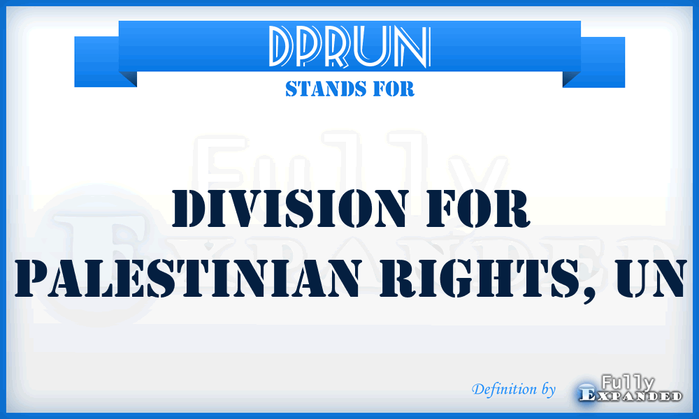 DPRUN - Division for Palestinian Rights, UN
