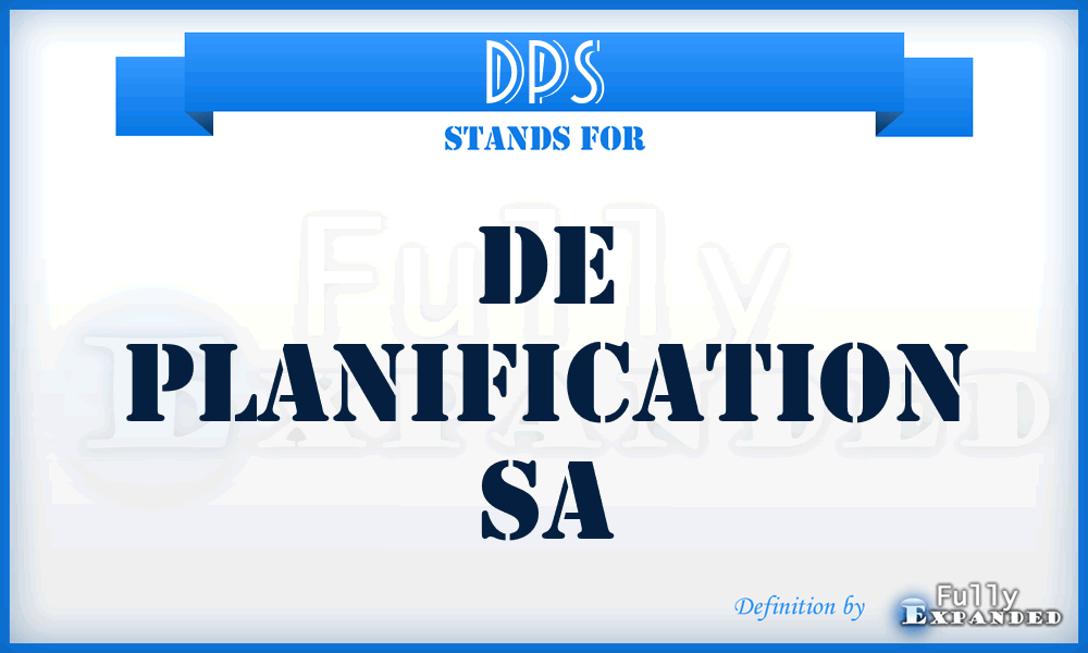 DPS - De Planification Sa