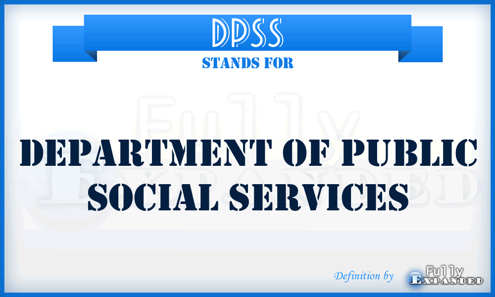 DPSS - Department of Public Social Services