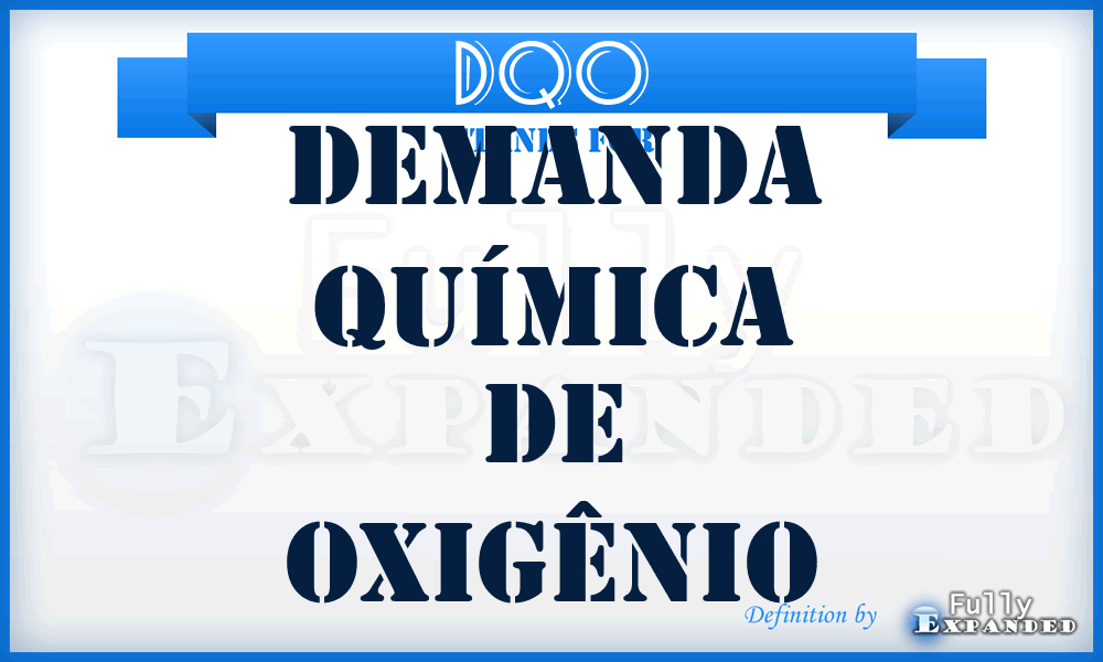 DQO - Demanda química de oxigênio