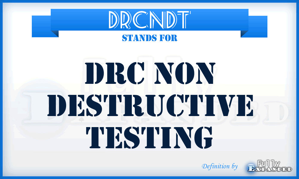 DRCNDT - DRC Non Destructive Testing