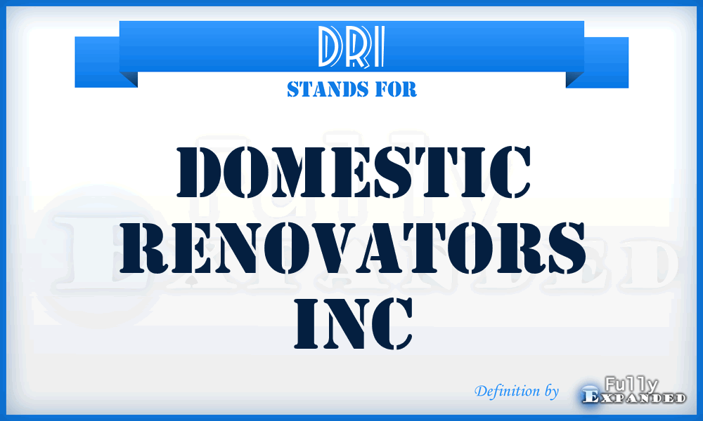 DRI - Domestic Renovators Inc