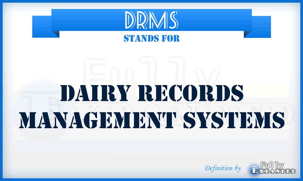 DRMS - Dairy Records Management Systems