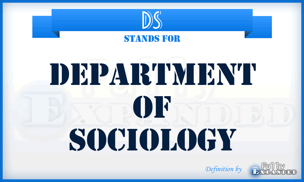 DS - Department of Sociology