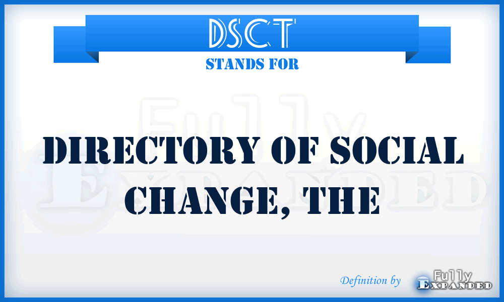 DSCT - Directory of Social Change, The