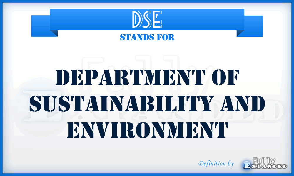 DSE - Department of Sustainability and Environment