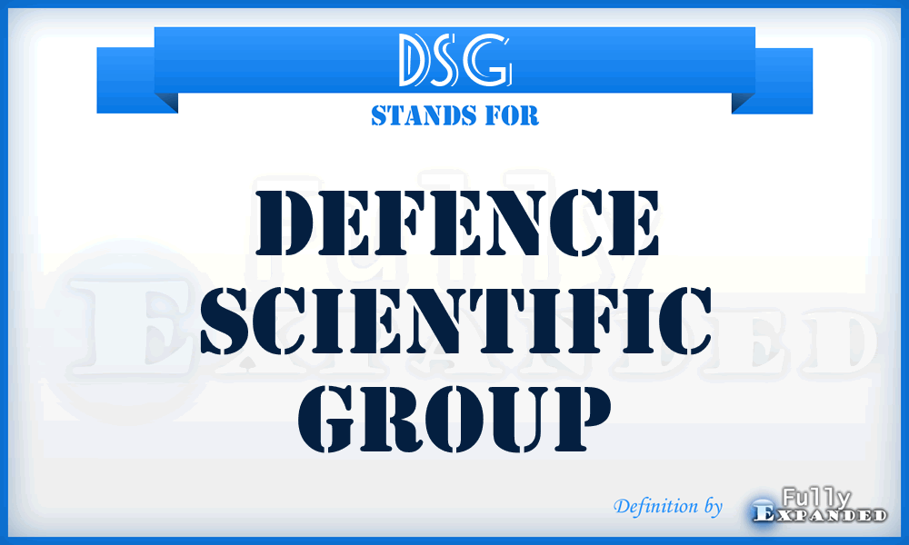 DSG - Defence Scientific Group
