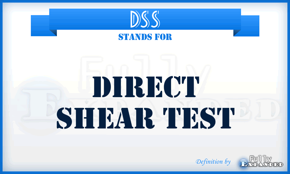 DSS - Direct Shear Test