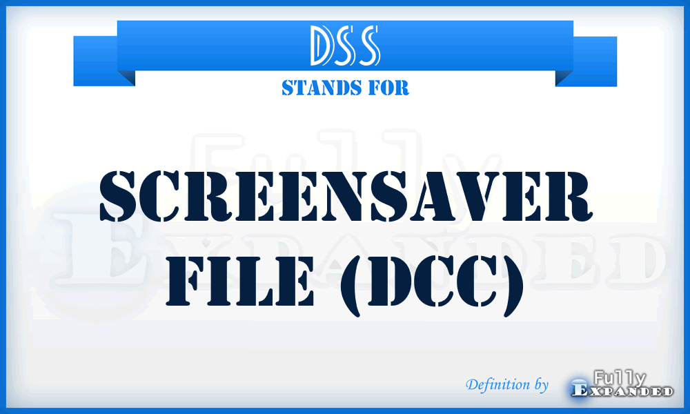 DSS - Screensaver file (DCC)