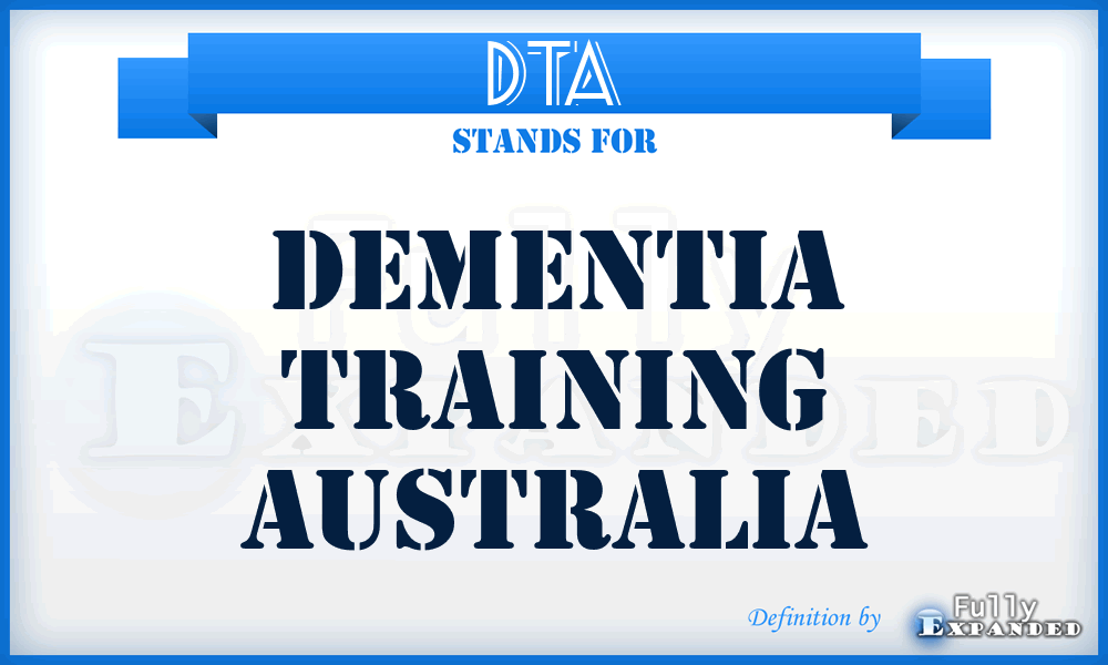 DTA - Dementia Training Australia