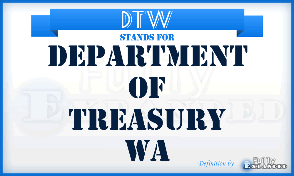 DTW - Department of Treasury Wa