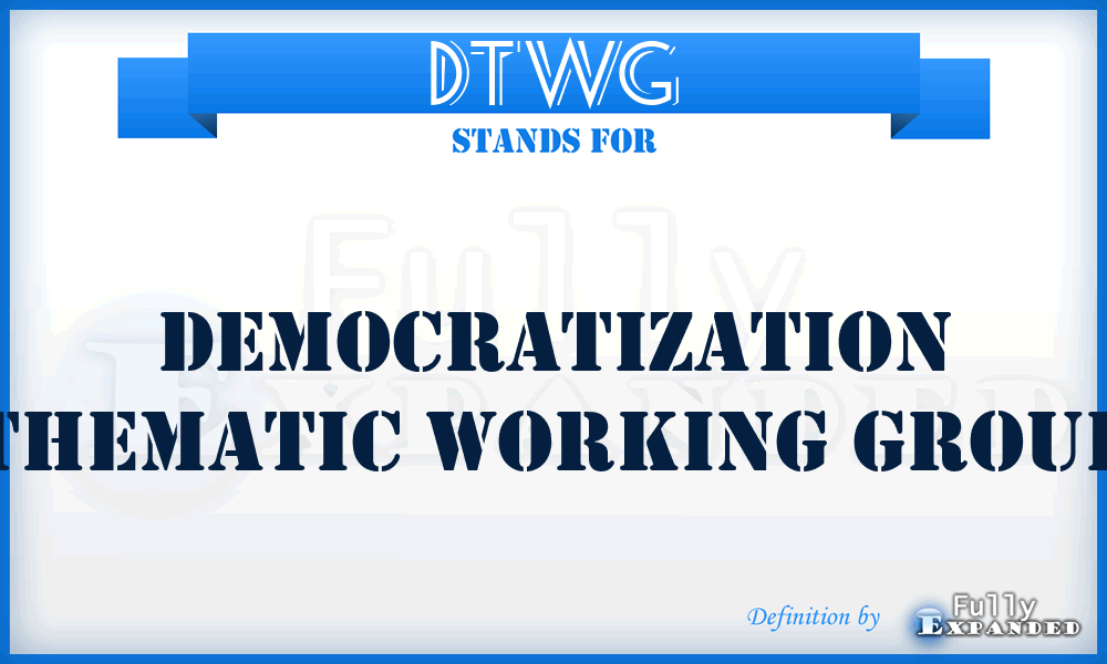 DTWG - Democratization Thematic Working Group
