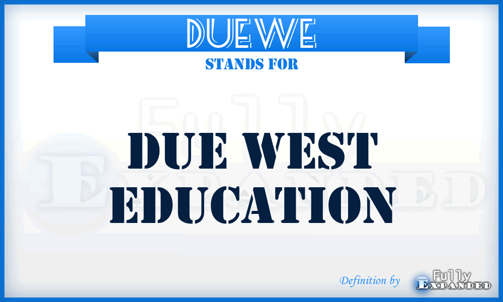 DUEWE - DUE West Education