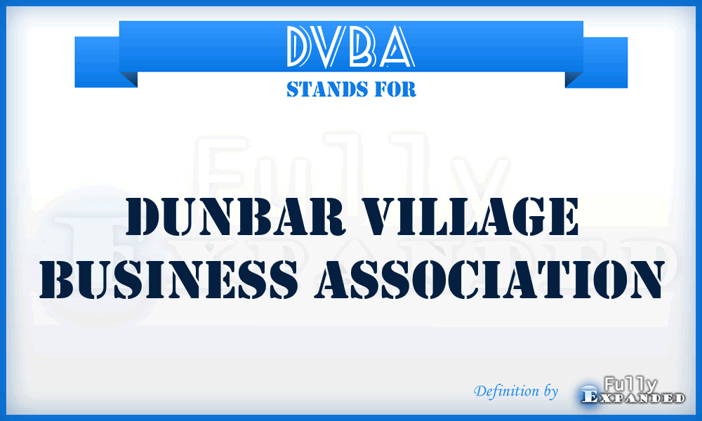 DVBA - Dunbar Village Business Association