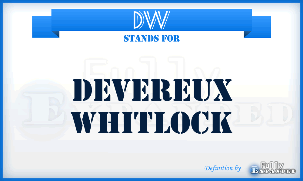 DW - Devereux Whitlock
