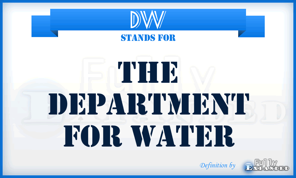 DW - The Department for Water