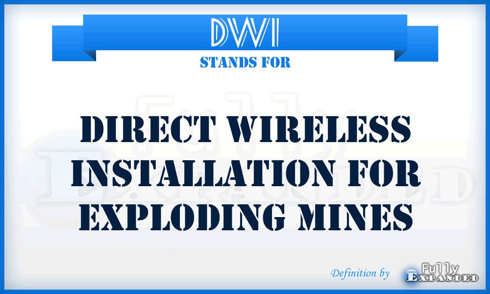 DWI - Direct Wireless Installation for exploding mines
