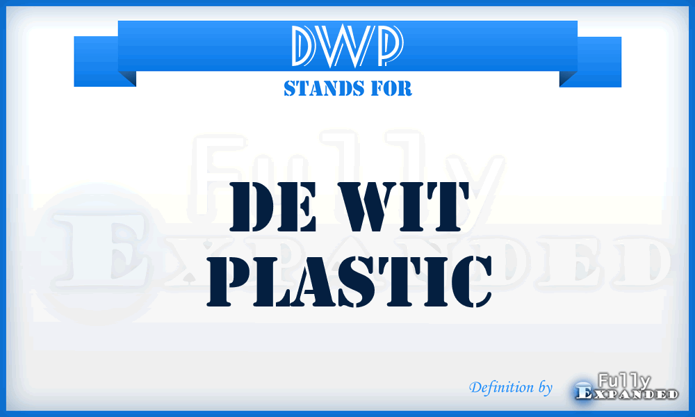 DWP - De Wit Plastic