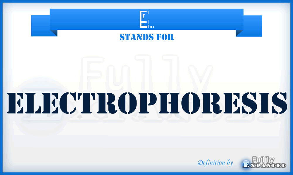 E. - Electrophoresis