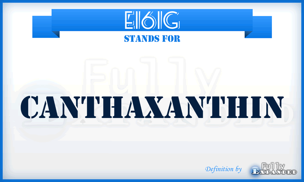 E161G - Canthaxanthin